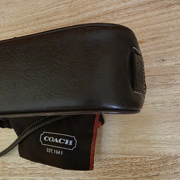 Vintage Coach Hampton Demi Baguette Brown Suede And Leather Shoulder Bag - Picture 9 of 16